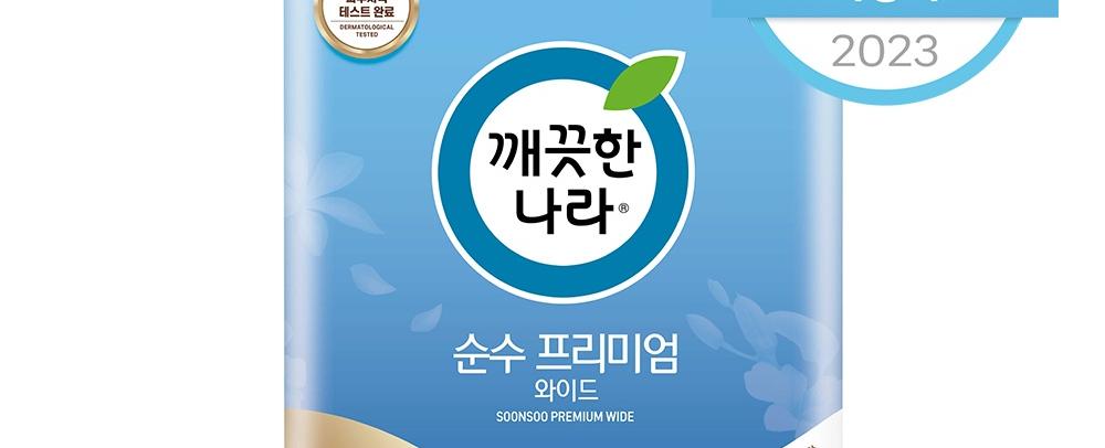 깨끗한나라 3겹 데코 순수 프리미엄 와이드 천연펄프 롤화장지 30m