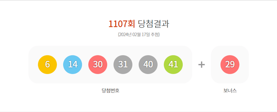 로또 1107회 당첨결과 및 1108회 분석