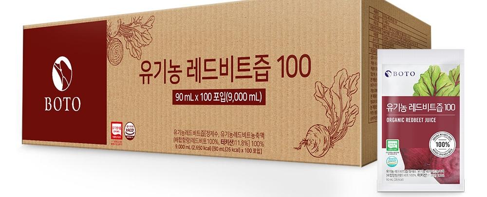 보뚜 유기농 레드비트즙 100, 90ml, 100개