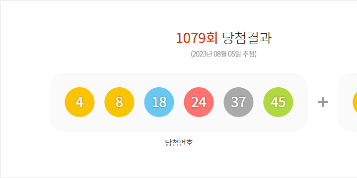 로또 1079회 당첨결과