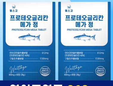 웰스고 프로테오글리칸 메가 정 360mg 프로태오글리칸 연어코연골 추출물 프로테오클리칸, 2개, 60정