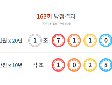 연금복권 163회 당첨결과 및 164회 분석