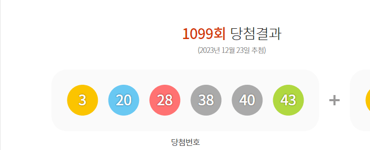 로또 1099회 당첨결과 및 1100회 분석