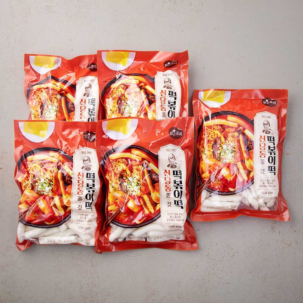 맑은물에 신당동 떡볶이떡, 500g, 5개