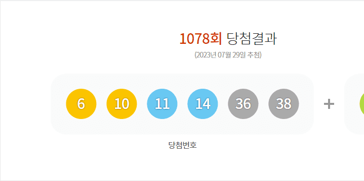 로또 1078회 당첨결과